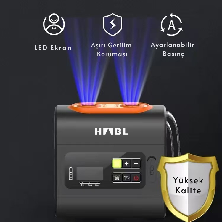 HABL Şarjlı Dijital Güçlü Hava Pompası – 22 PSI (1.5 BAR)
