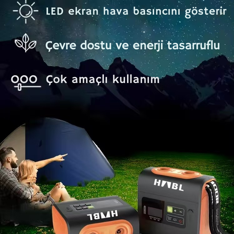 HABL Şarjlı Dijital Güçlü Hava Pompası – 22 PSI (1.5 BAR)