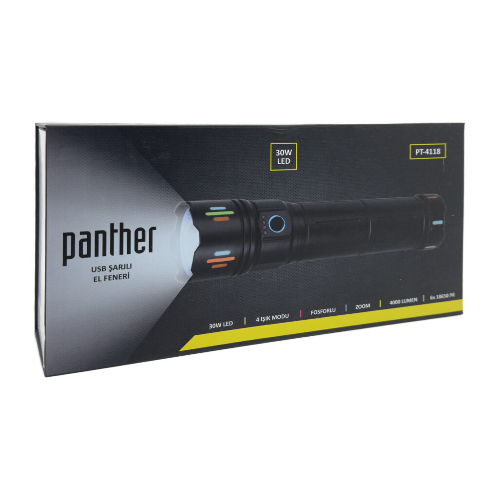 Panther PT-4118 USB Şarjlı El Feneri