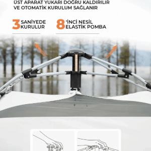 SHUFA Tam Otomatik Gölgelikli Altıgen Aile Çadırı Bej