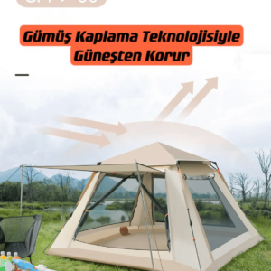 Shufa 4 Tarafı Tenteli Tam Otomatik Kamp Çadırı 240x240x155 cm