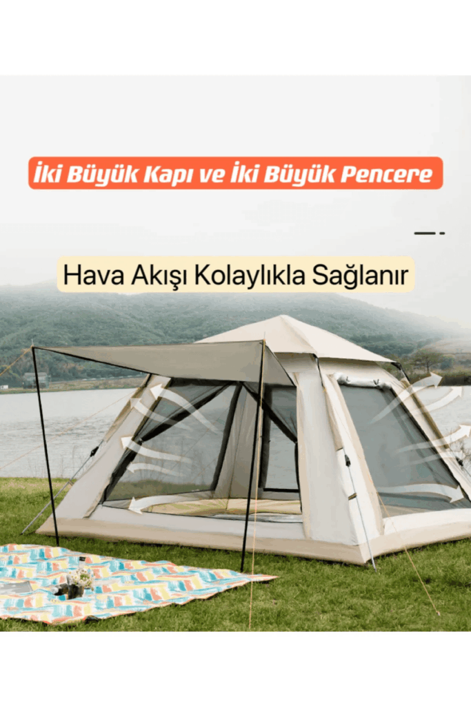Shufa 4 Tarafı Tenteli Tam Otomatik Kamp Çadırı 240x240x155 cm