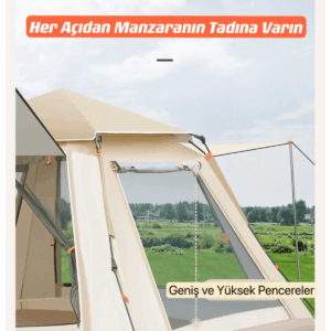 Shufa 4 Tarafı Tenteli Tam Otomatik Kamp Çadırı 240x240x155 cm