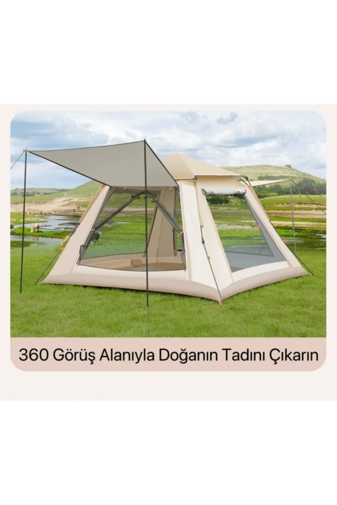 Shufa 4 Tarafı Tenteli Tam Otomatik Kamp Çadırı 240x240x155 cm
