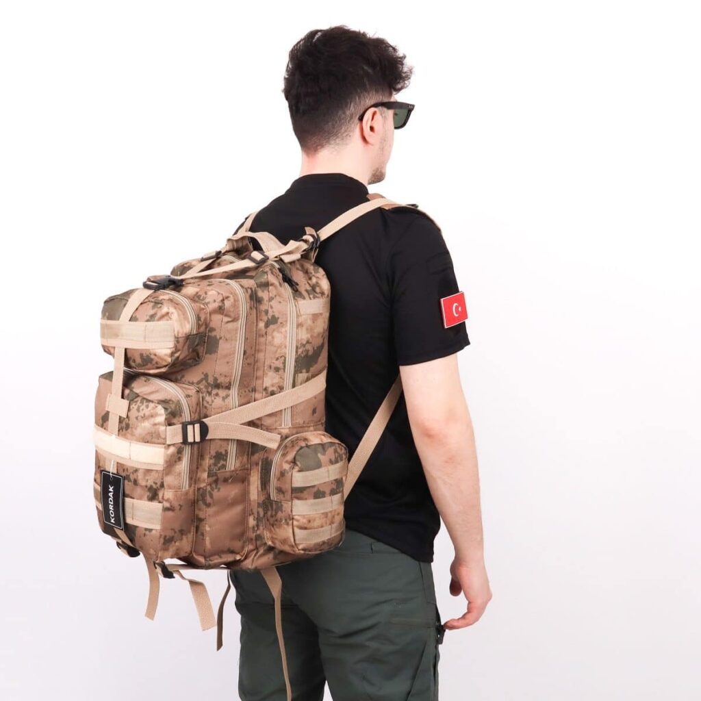 45 Litre Lazer Kesim Outdoor Sırt Çantası - Siyah