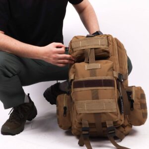 42 Litre Tactical Trekking Dağcı Sırt Çantası - Bej