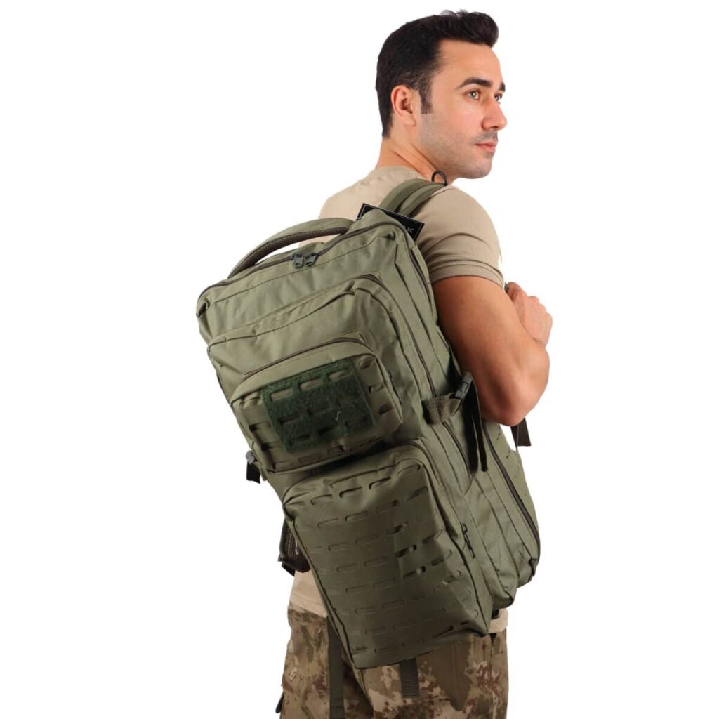 45 Litre Lazer Kesim Outdoor Sırt Çantası - Siyah
