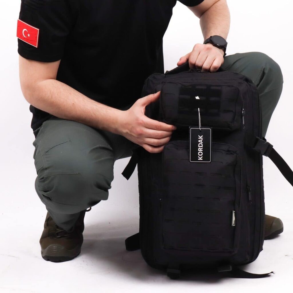 45 Litre Lazer Kesim Outdoor Sırt Çantası - Siyah