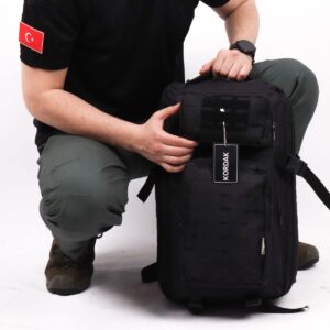 45 Litre Lazer Kesim Outdoor Sırt Çantası - Siyah
