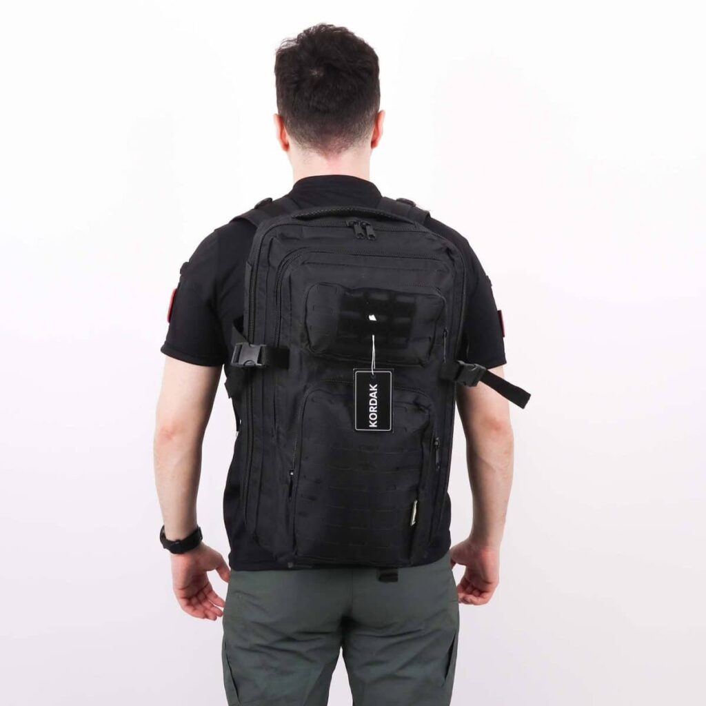 45 Litre Lazer Kesim Outdoor Sırt Çantası - Siyah