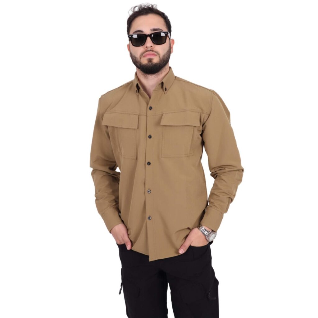 Taktik Gömlek Outdoor Likralı - Bej - XL