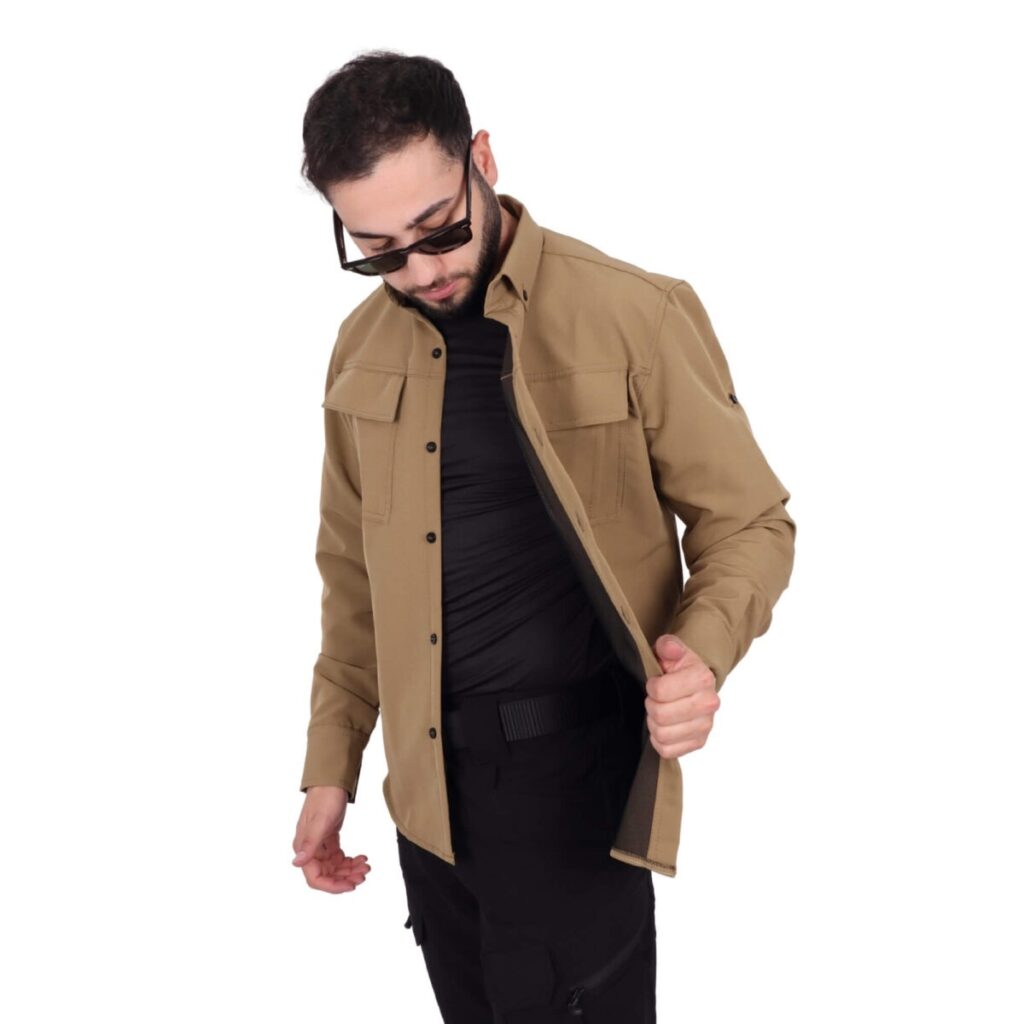 Taktik Gömlek Outdoor Likralı - Bej - XL