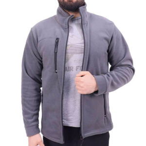 Üç Cepli Polar Hırka - Füme Grisi - M