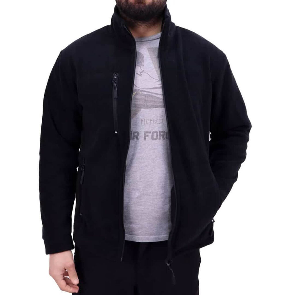 Üç Cepli Polar Hırka - Füme Grisi - M