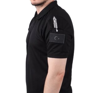 Lacost Polo Yaka Tactical T-Shirt - Siyah - XL