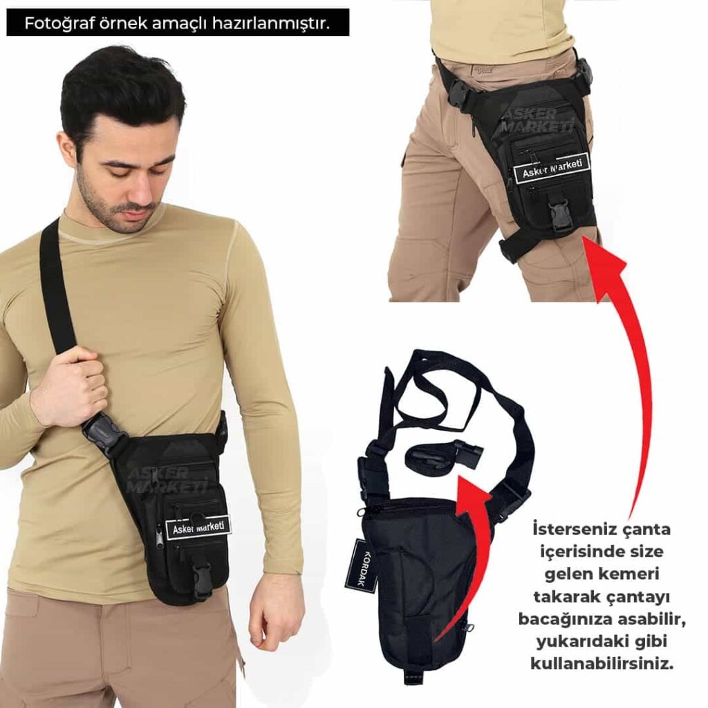 Askılı Fonksiyonel Üçgen Silah Çantası - Bej