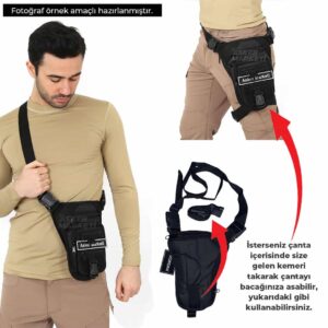 Askılı Fonksiyonel Üçgen Silah Çantası - Bej